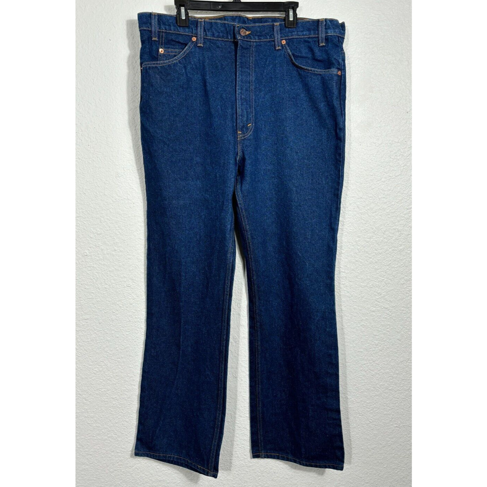 Vintage 80's Levis Saddleman Boot Jeans Adult 40x32 20517 Bootcut Orange Tab USA